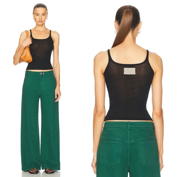 NWT AYA MUSE Scoop Tank Top Black XS Minimalist Semi Sheer Revolve - Picture 3 of 14